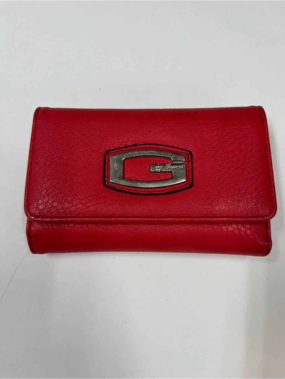 Red Leather Wallet with G Emblem